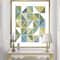 Designart - geometric Green Triangle I - Modern & Transitional Canvas in Gold Frame